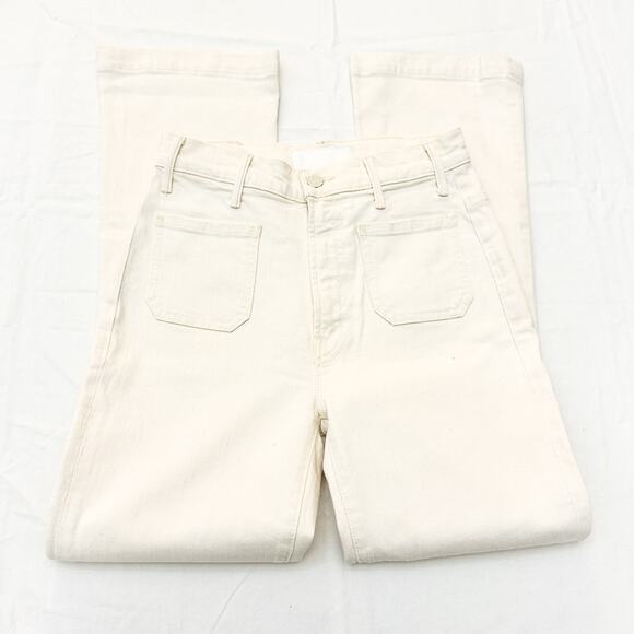 Mother Superior The Hustler Patch Pocket Flood Natural Cream Denim Jeans Size 25 - Picture 4 of 10